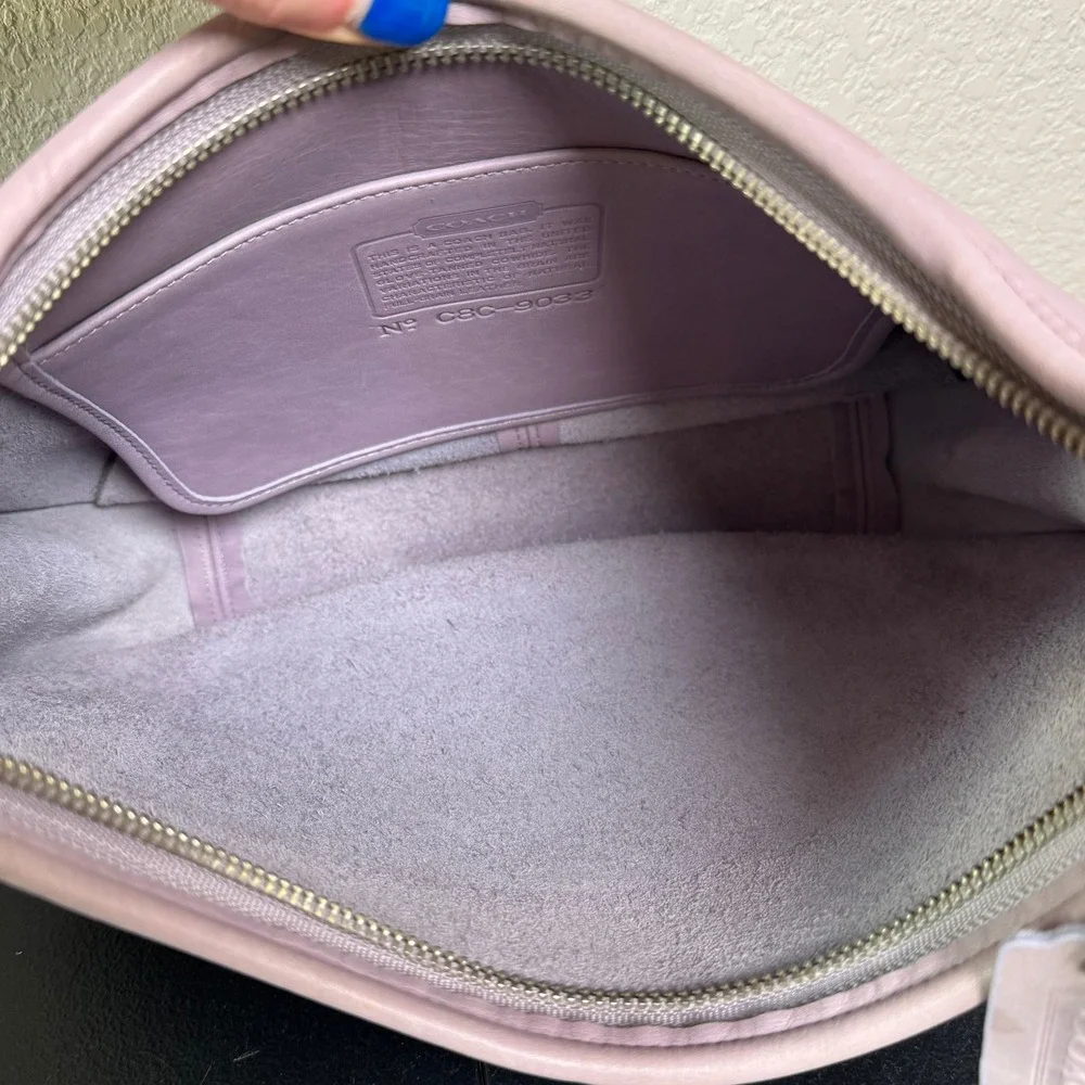Coach Ergo Pocket Zip 9033 Lavender Purple Leather Vintage 90s Hobo Bag